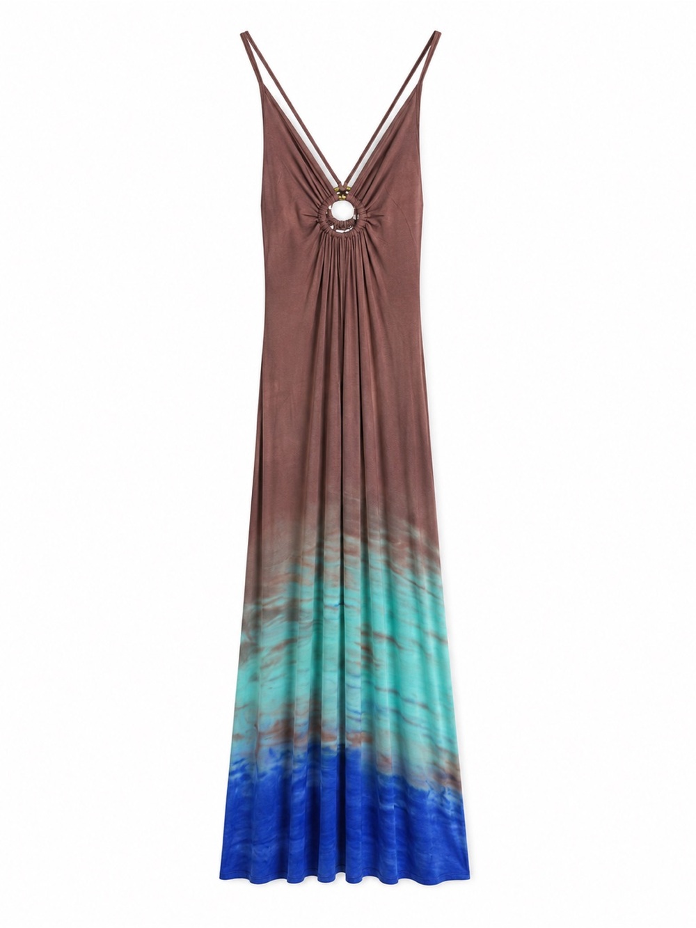 Michelle Jonas Ombre Keyhole Jersey Maxi Dress - Sz Small